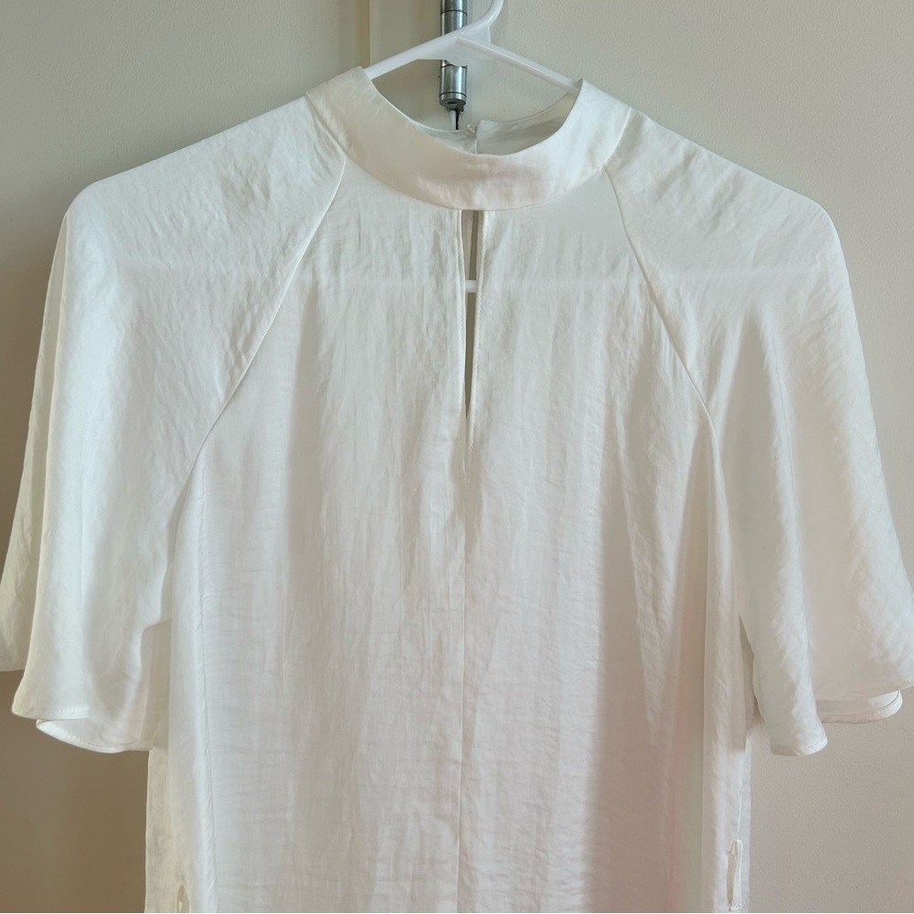 Keyhole silk blouse